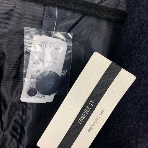 Forever 21 Premium Label Wool Blend Pea Coat Sz M - Picture 5 of 7